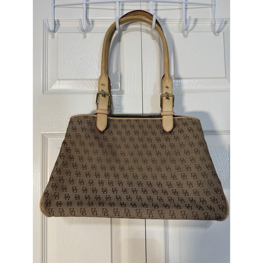Dooney Bourke Vintage Monogram Signature Shoulder Bag Tan